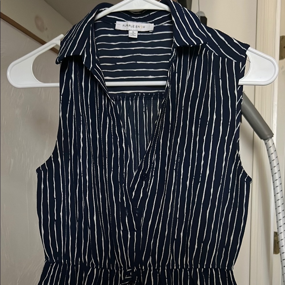 Karen Kane Navy Striped Mini Dress